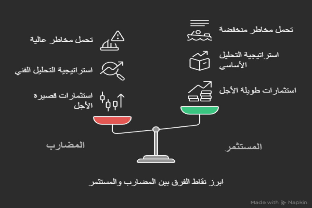 ابرز نقاط الفرق بين المضارب والمستثمر