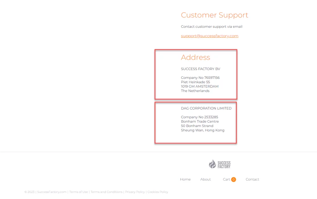التراخيص الموجودة في ساكسس فاكتوري
لا يوجد تراخيص